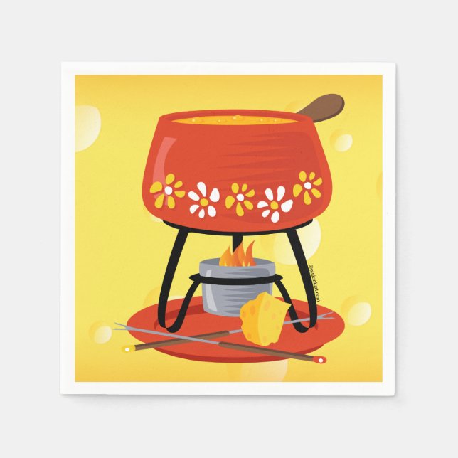 Serviette Jetable Fondue de fromage (Devant)
