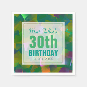 Serviette Jetable Formes de cuisine Abstraite 30e Anniversaire Papie