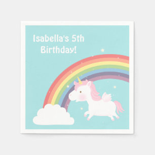 Serviette Jetable Fournitures de fête d'anniversaire Licorne Arc-en-