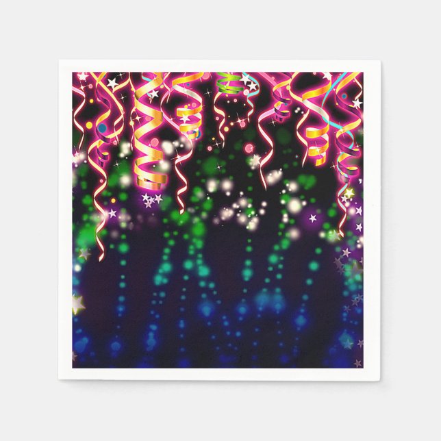 Serviette Jetable Fous de Neon Fous, Fête d'anniversaire (Devant)