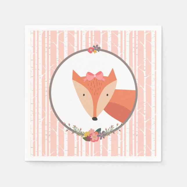 Serviette Jetable Fox Baby Boy Baby shower (Devant)