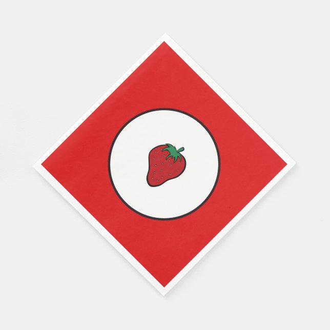 Serviette Jetable Fraise rouge (Coin)