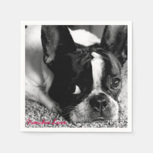 Serviette Jetable French Bulldog Cocktail Napkins