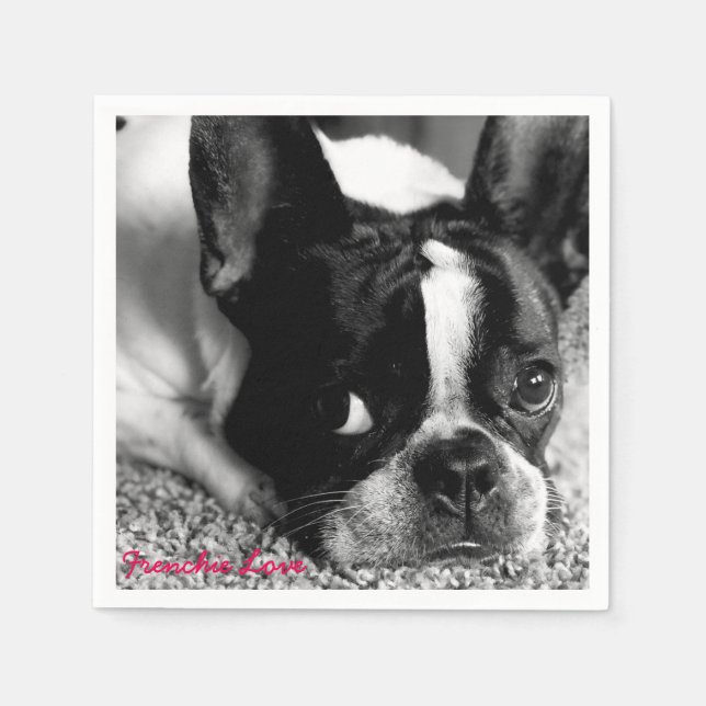 Serviette Jetable French Bulldog Cocktail Napkins (Devant)