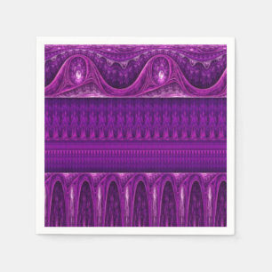 Serviette Jetable Frontière vintage - violette rose
