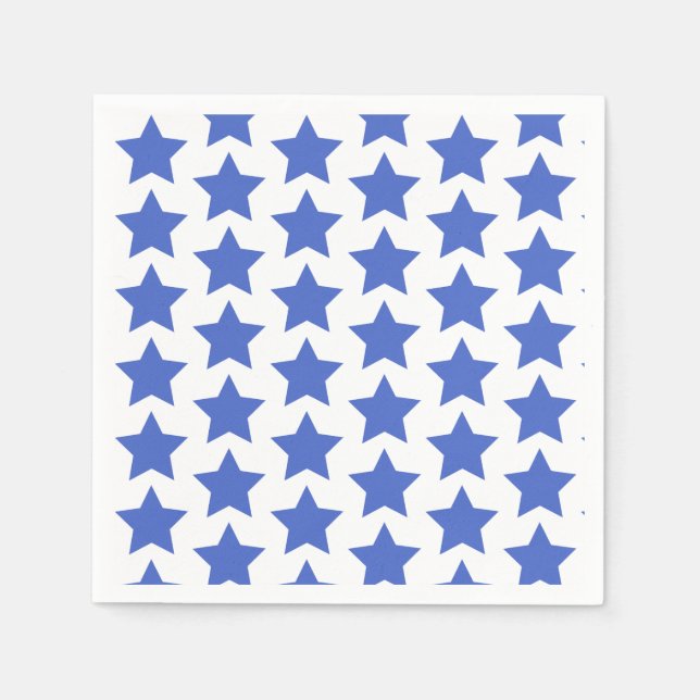 Serviette Jetable Fun Marine Blue Stars Motif Papier Napkins (Devant)