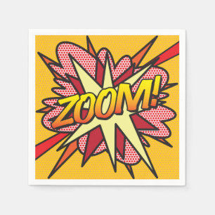 Serviette Jetable Fun Retro Comic Book ZOOM