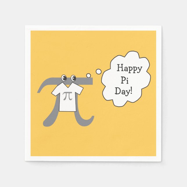 Serviette Jetable Funny Pi Guy - Happy Pi Day Paper Napkins (Devant)