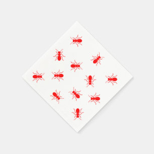 Serviette Jetable Funny Red Ants Jardin cuisine barbecue grill pique