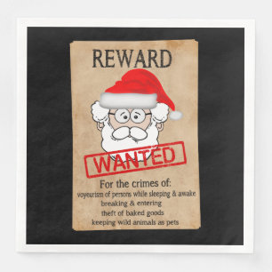Serviette Jetable Funny Santa Claus Poster Recherché