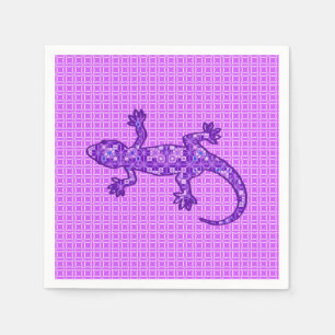 Serviette Jetable Gecko batik tribal - violet et améthyste pourpre