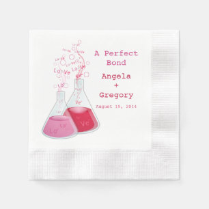 Serviette Jetable Geek Chimie cardiaque Offbeat Mariage personnalisé