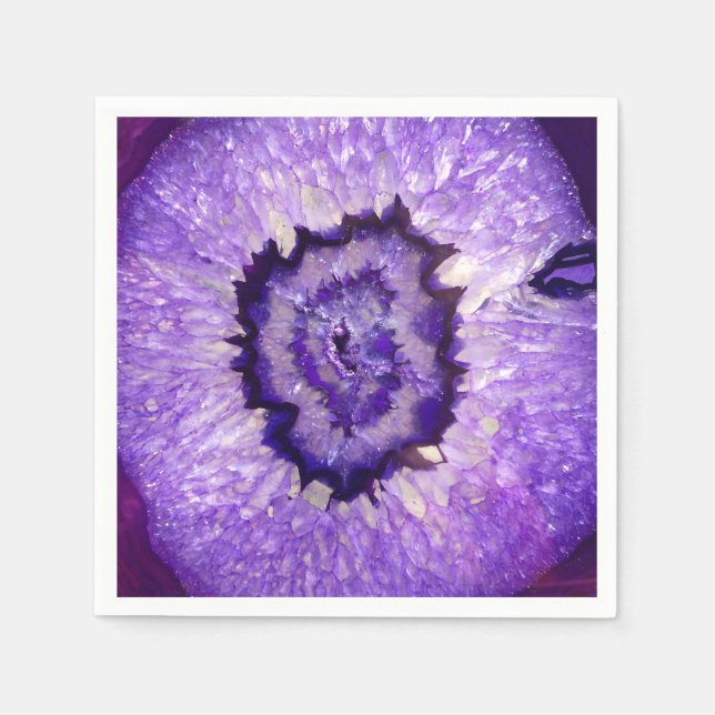 Serviette Jetable Géode d'agate violet tombé (Devant)