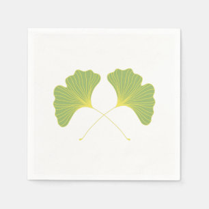 Serviette Jetable Ginkgo Tree Feuilles Printemps vert