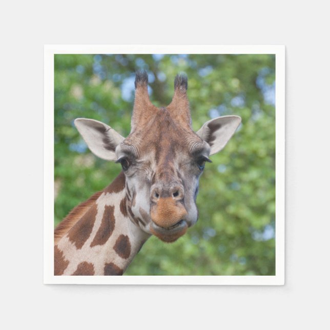 Serviette Jetable Girafe attentive (Devant)