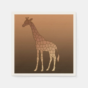 Serviette Jetable Girafe, cuivre et brun géométriques modernes