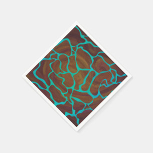 Serviette Jetable Giraffe Impression Brown et Turquoise