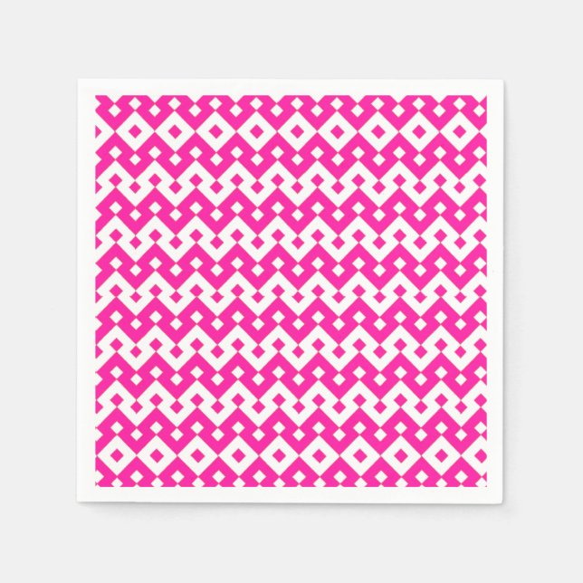 Serviette Jetable Girlie Candy Pink et Livre blanc Cocktail Napkins (Devant)