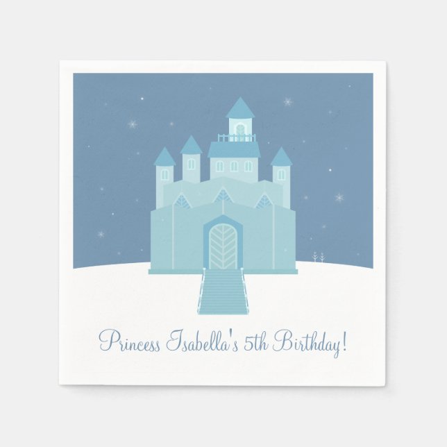 Serviette Jetable Glace d'hiver Froid Palace Princess Anniversaire (Devant)