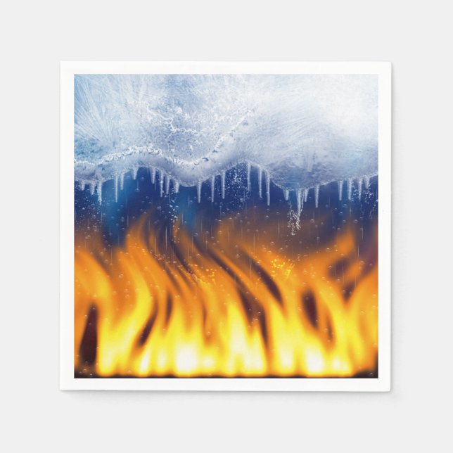 Serviette Jetable Glace et flamme (Devant)