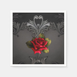 Serviette Jetable Glamour gothique Rouge Rose Noir Glam ornemental