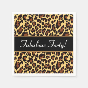 Serviette Jetable Gold Black Leopard Fabuleux 40 Anniversaire A10