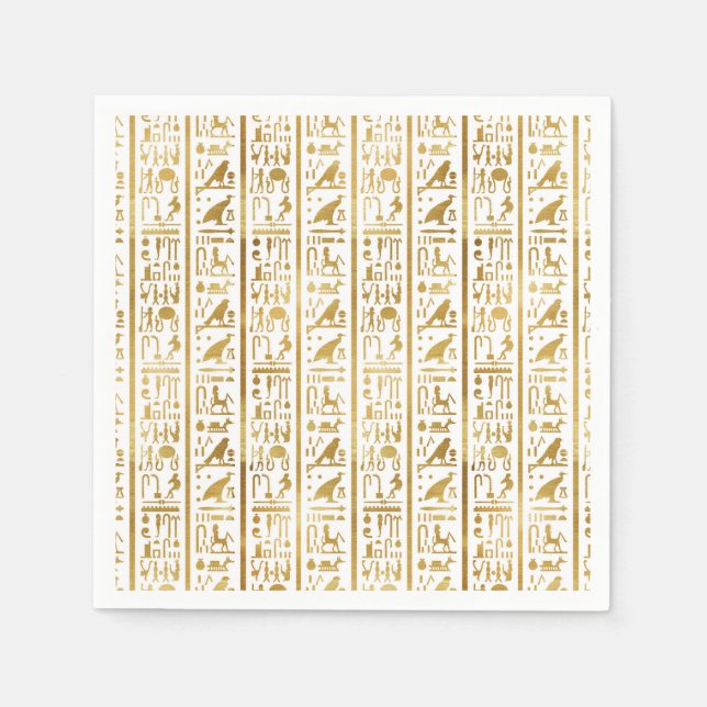 Serviette Jetable Gold & White Egypt Glam Modern Chic Party (Devant)