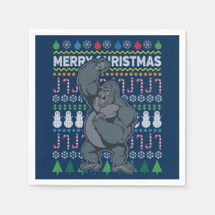 Serviette Jetable Gorilla Ugly Sweat Christmas Sweat Wildlife Series