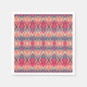 Serviette Jetable Gradient bleu rose Geo Tribal Ikat Diamond Motif