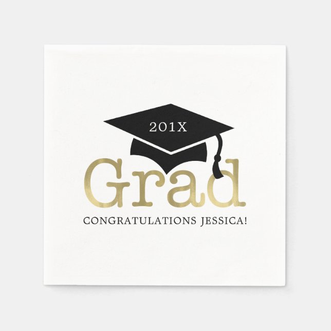Serviette Jetable Graduation moderne (Devant)