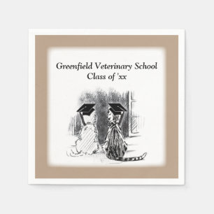 Serviette Jetable Graduation vétérinaire, Chien et Chat, Cadeaux C