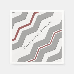Serviette Jetable Grand Chevron moderne avec tous couleur et texte
