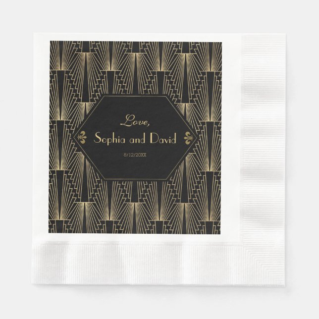 Serviette Jetable Grand Gatsby des années 20 (Devant)
