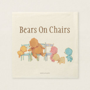 Serviette Jetable Grandes chaises de la part quatre d'ours Brown et