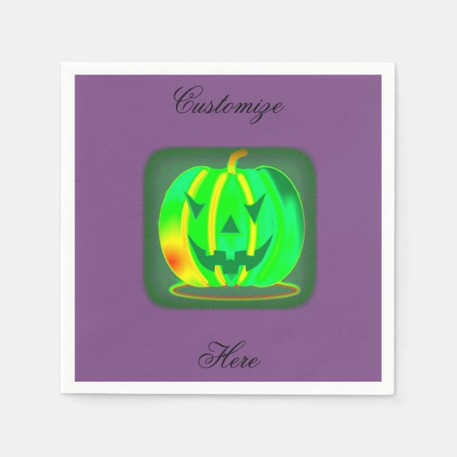 Serviette Jetable Green Jack olantern Halloween Thunder_Cove (Devant)