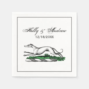 Serviette Jetable Greyhound Whippet à la tête d'un emblème de crête