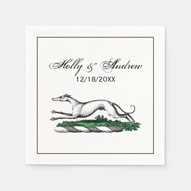 Serviette Jetable Greyhound Whippet à la tête d'un emblème de crête  (Devant)