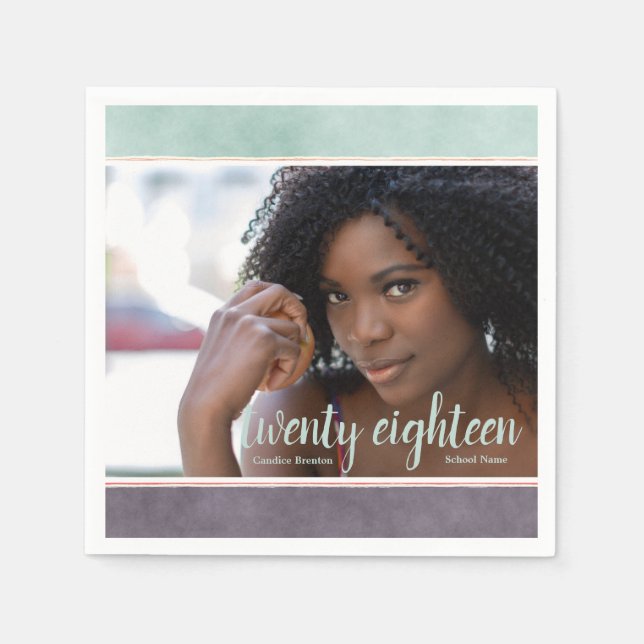 Serviette Jetable Grilles Arc-en-ciel moderne Papier de fin d'études (Devant)