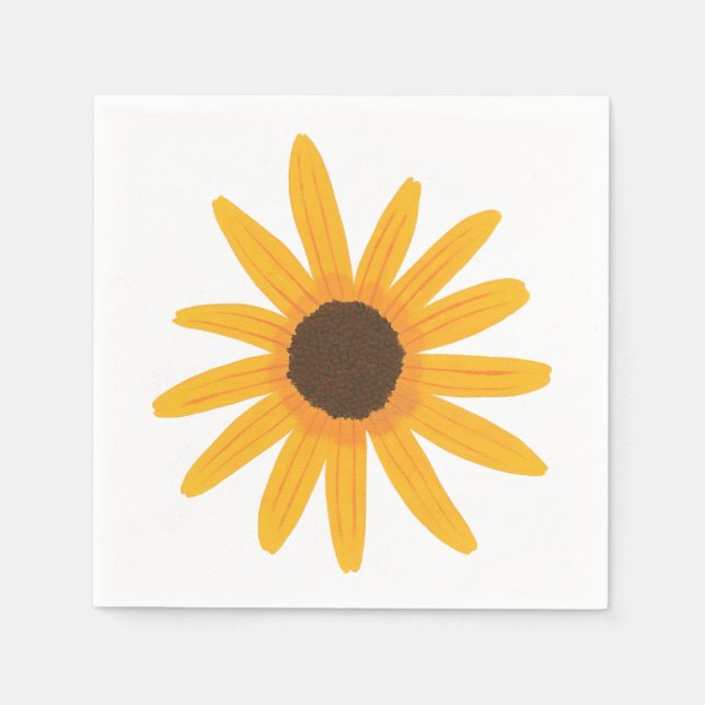 Serviette Jetable Gros papier de tournesol jaune gras (Devant)