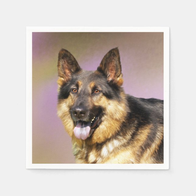 Serviette Jetable GSD noir et tan (Devant)