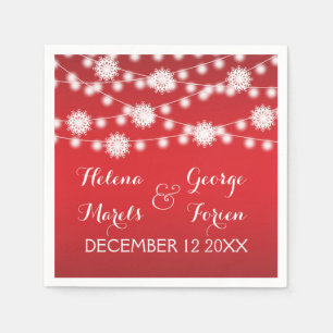 Serviette Jetable Guirlande de lumières et flocons de neige mariage 