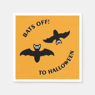 Serviette Jetable Halloween Bats Orange