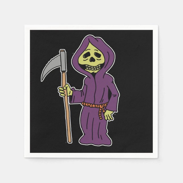 Serviette Jetable Halloween Grim Reaper Cartoon Napkins (Devant)