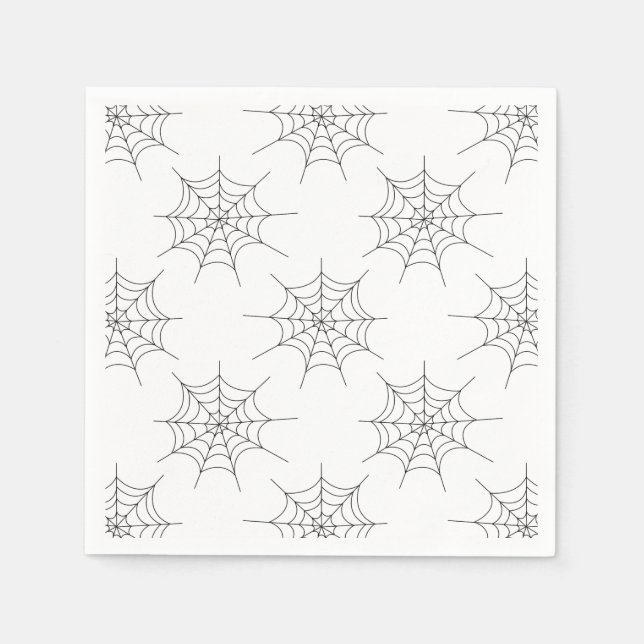 Serviette Jetable Halloween Spider Web Motif papier serviettes (Devant)