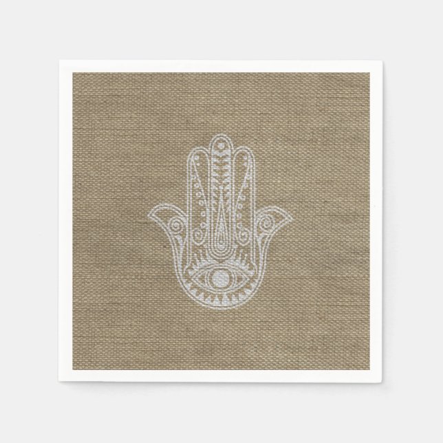 Serviette Jetable HAMSA Main de Fatima symbole amulet (Devant)