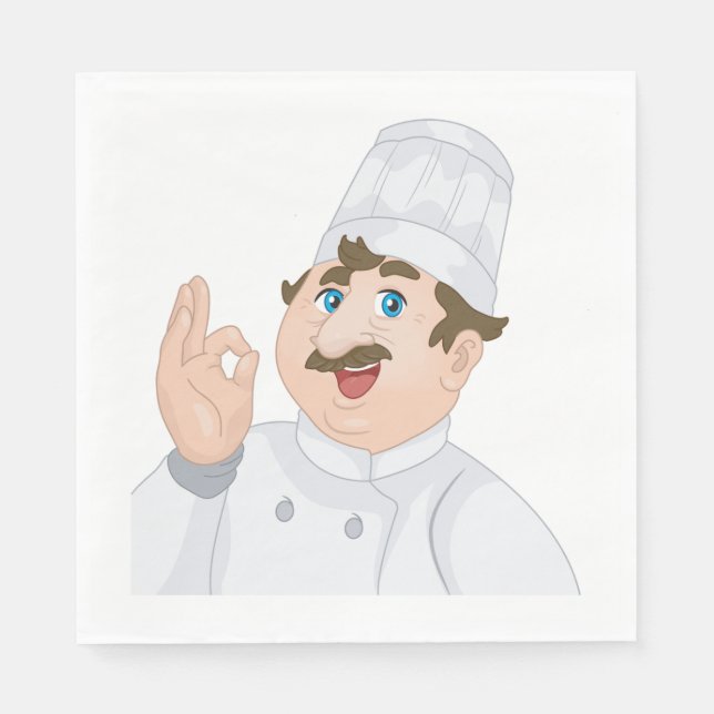 Serviette Jetable Happy Chef Papier serviettes (Devant)