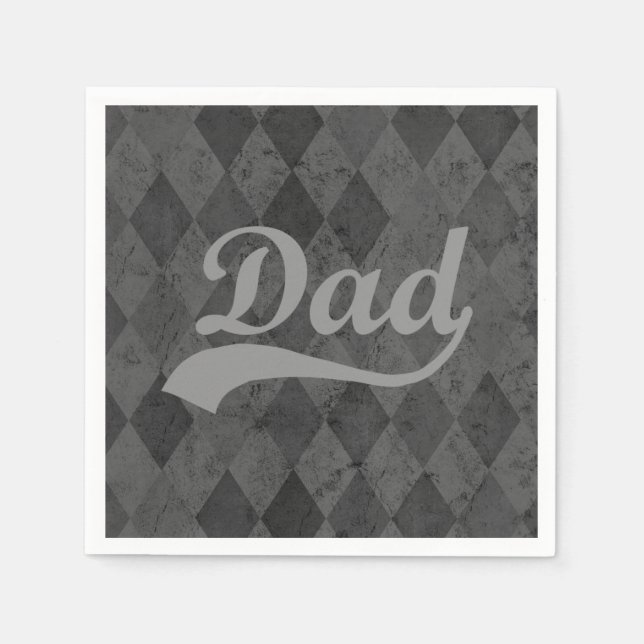 Serviette Jetable Harlequin Gris Shades Papa Fête des pères (Devant)