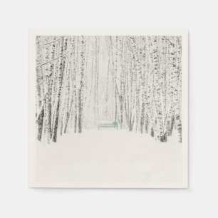 Serviette Jetable Histoire de Noël blanche