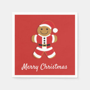 Serviette Jetable Homme de pain d'épices père Noël   Papier Napkin