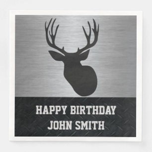 Serviette Jetable Hommes Joyeux Anniversaire Chasse de cerfs serviet